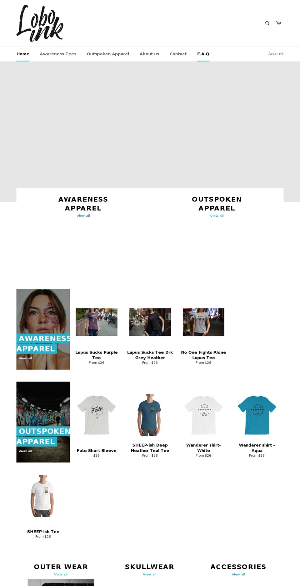 loboinklifestylebrand.com — Shopify storefront screenshot