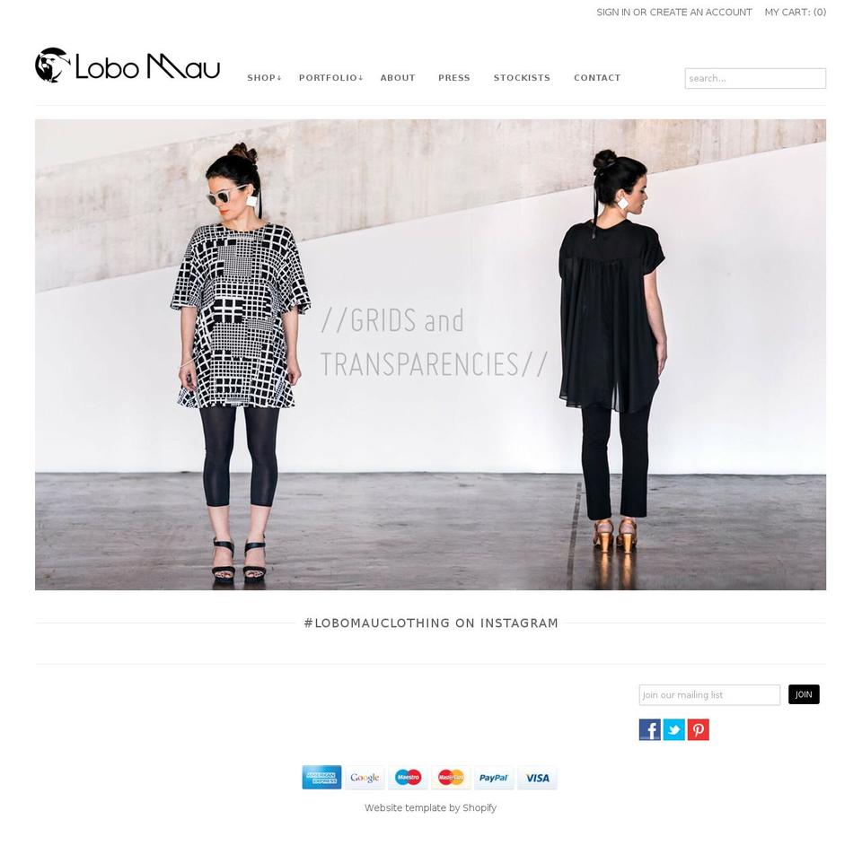 lobomau.com shopify website screenshot