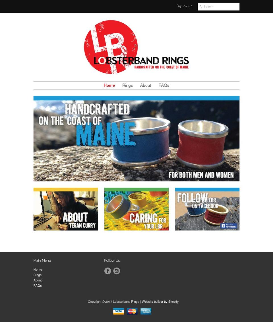 lobsterbands.com shopify website screenshot
