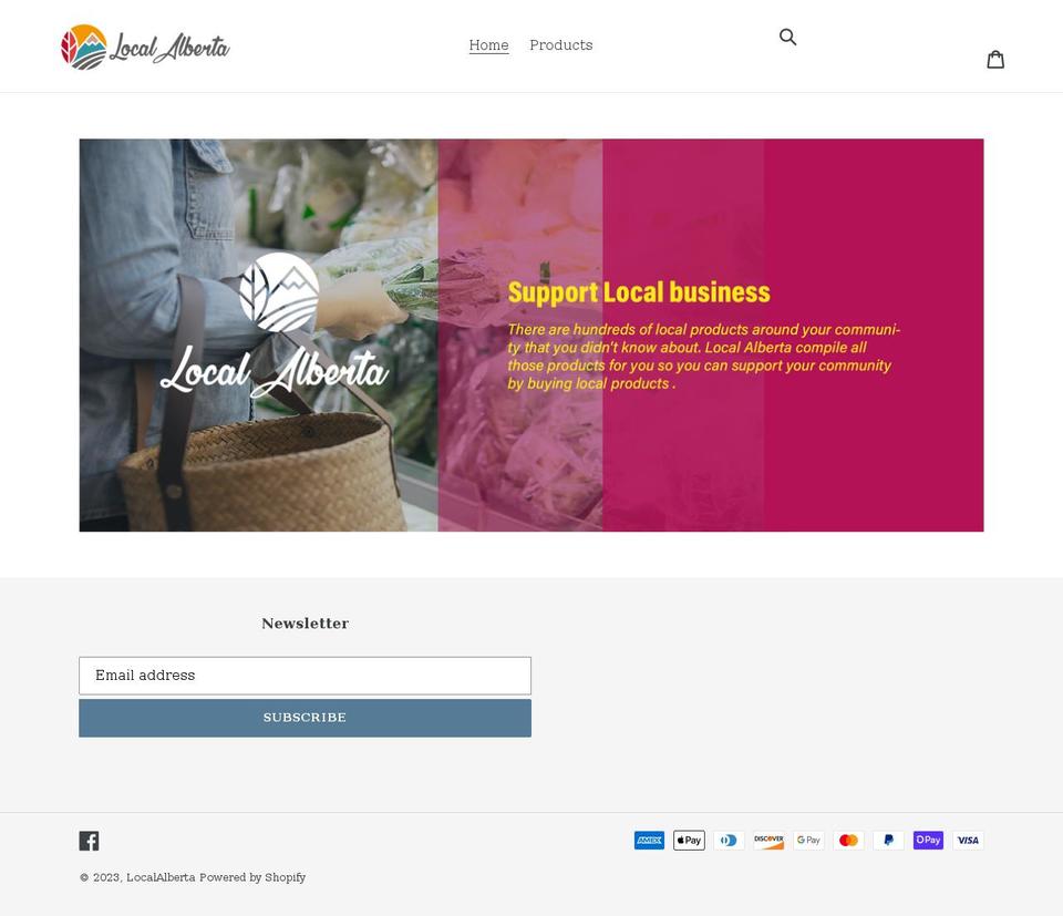 localalberta.ca shopify website screenshot