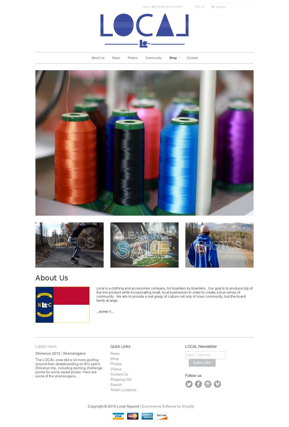 localapparelnc.com — Shopify storefront screenshot