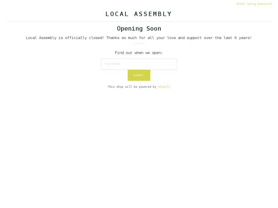 localassembly.ca shopify website screenshot
