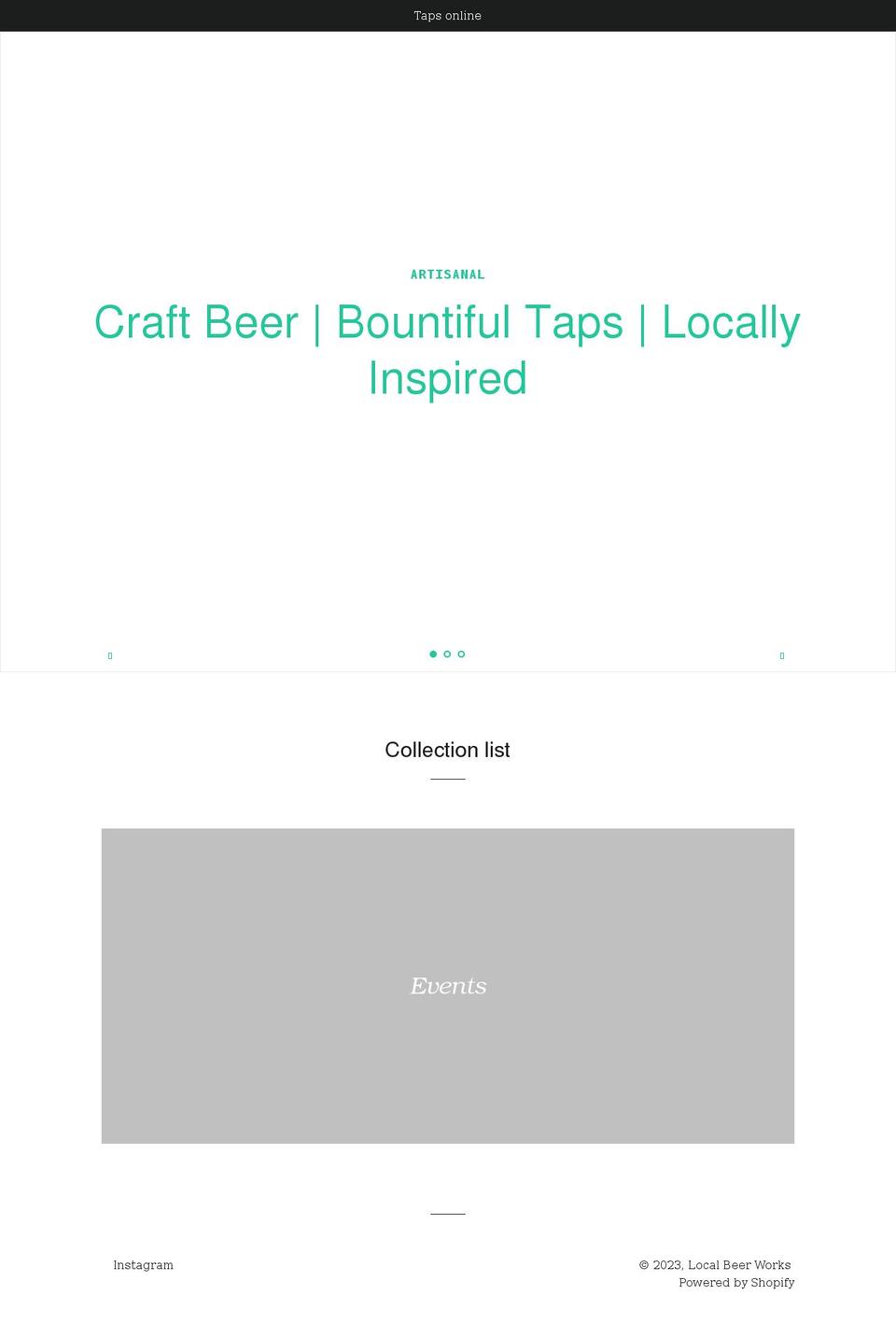 localbeerworks.com shopify website screenshot