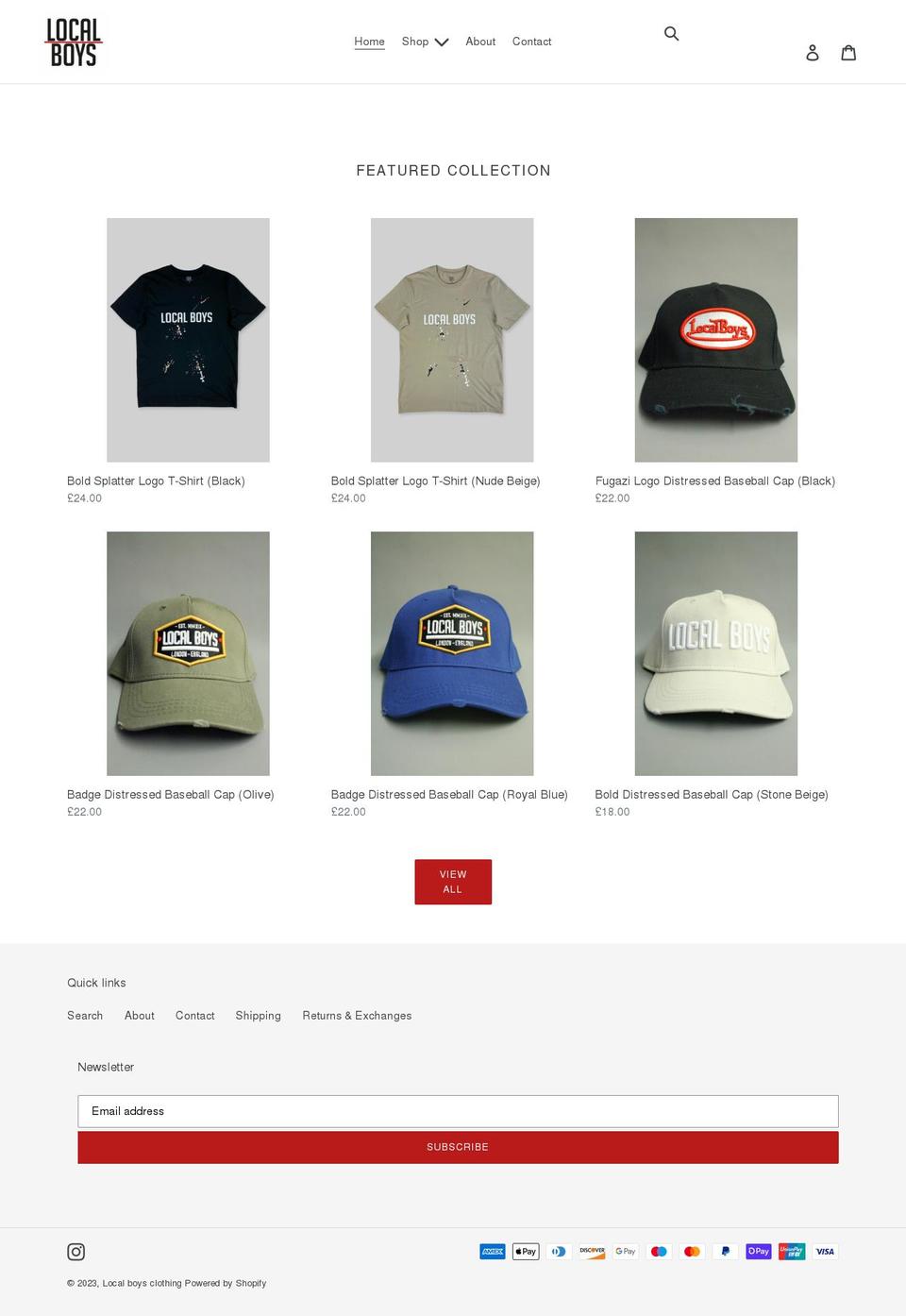 localboys.co.uk shopify website screenshot