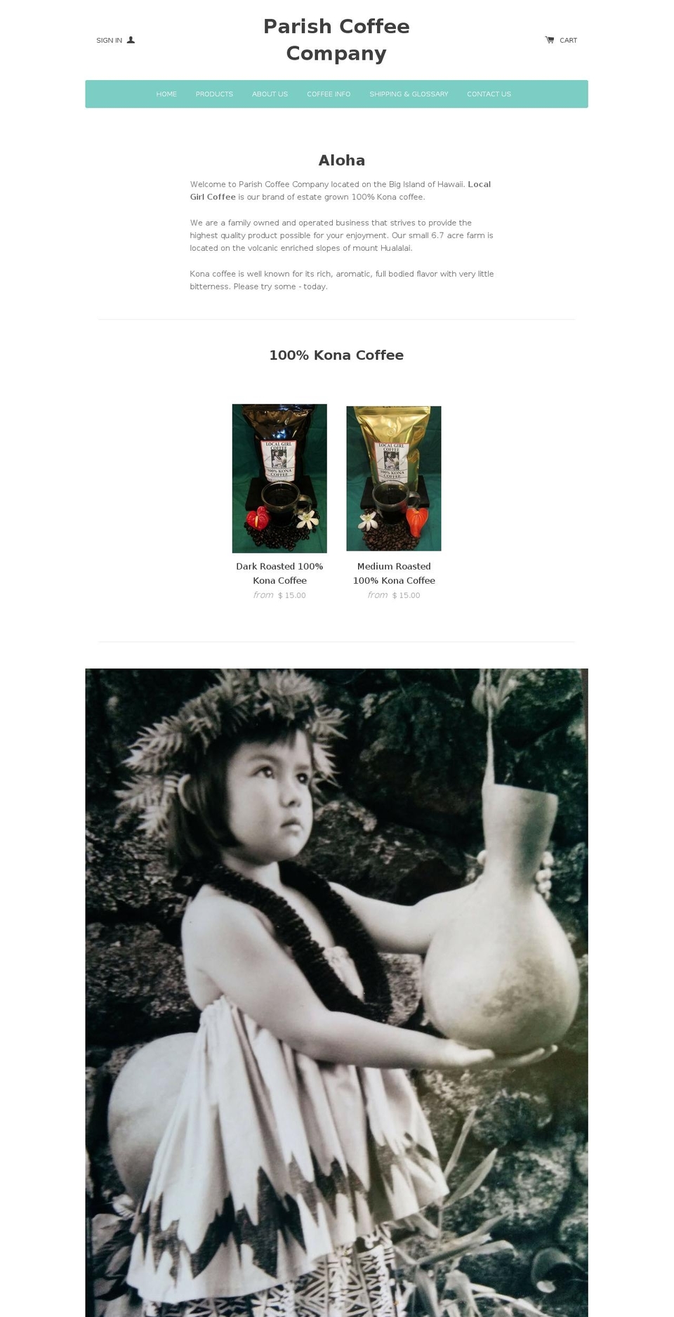 localgirlcoffee.com shopify website screenshot