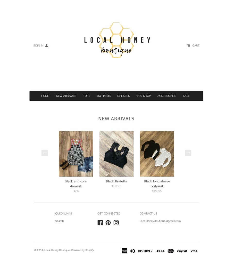 localhoneyboutique.com — Shopify storefront screenshot