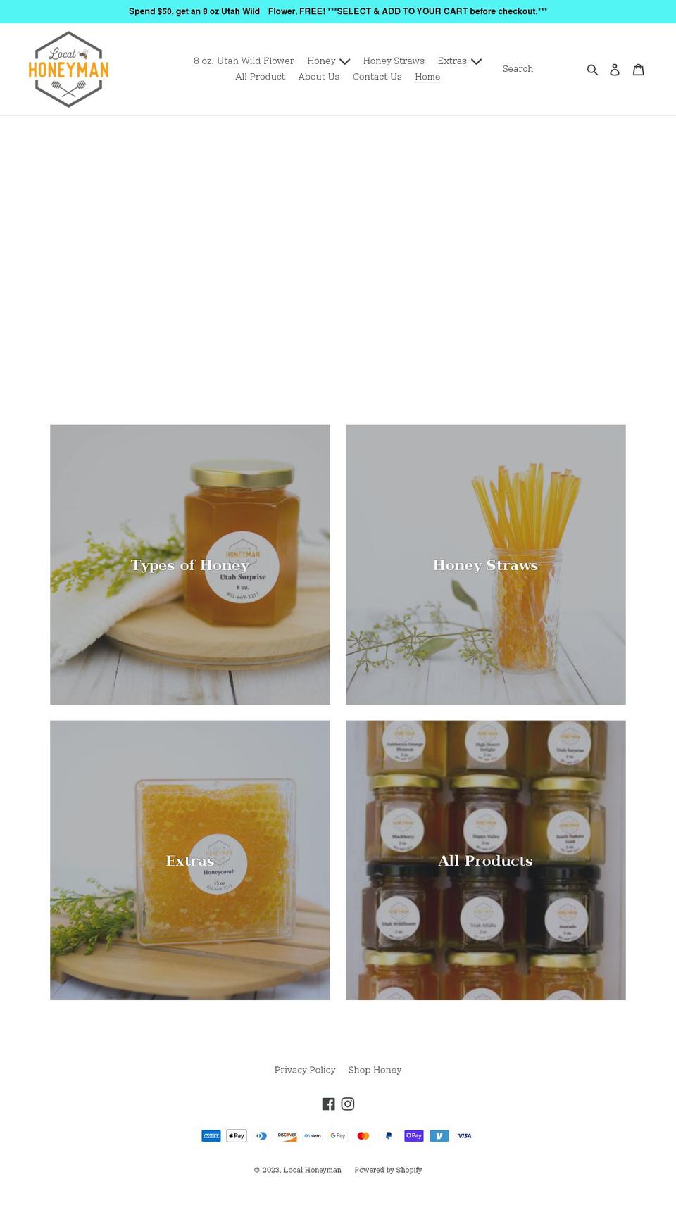 localhoneyman.com shopify website screenshot