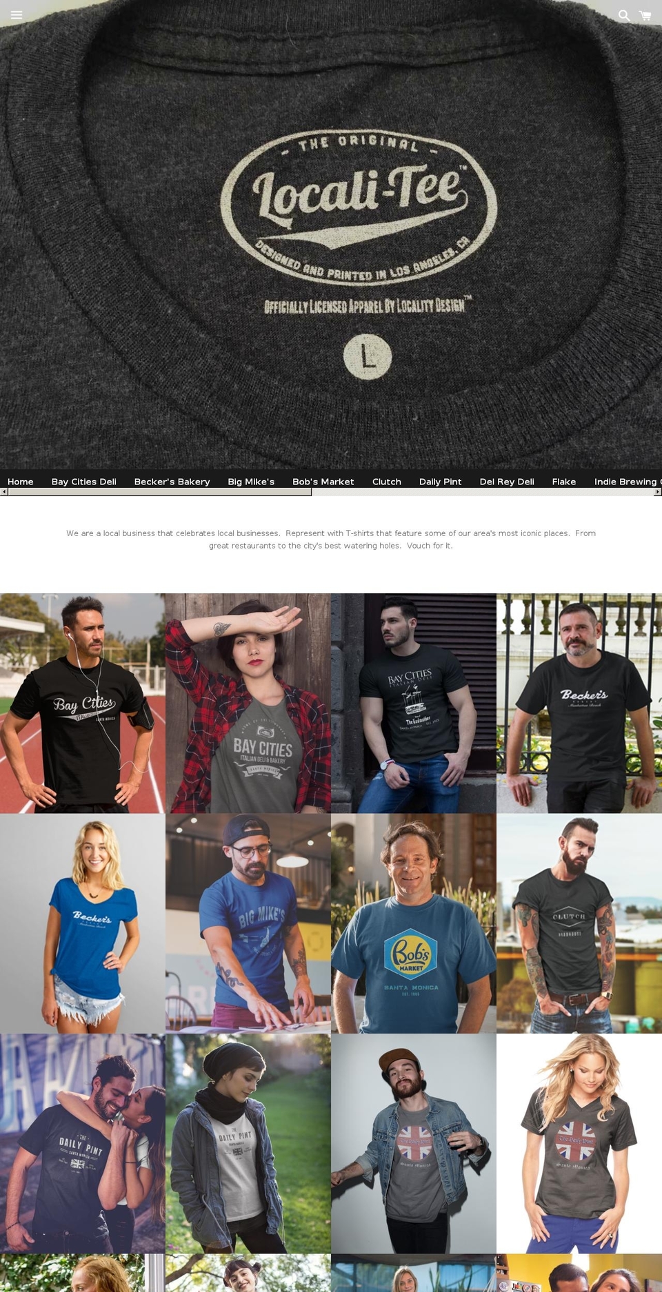 locali-tee.com shopify website screenshot