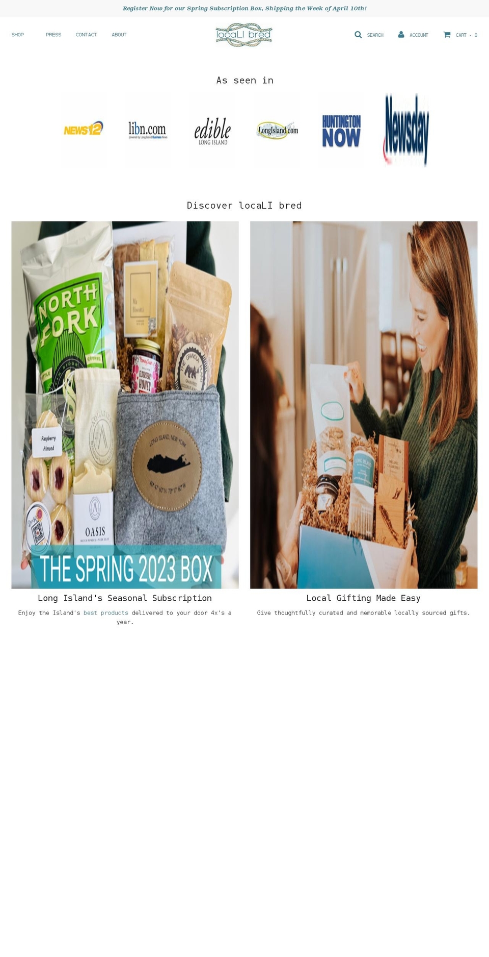 localibred.com shopify website screenshot