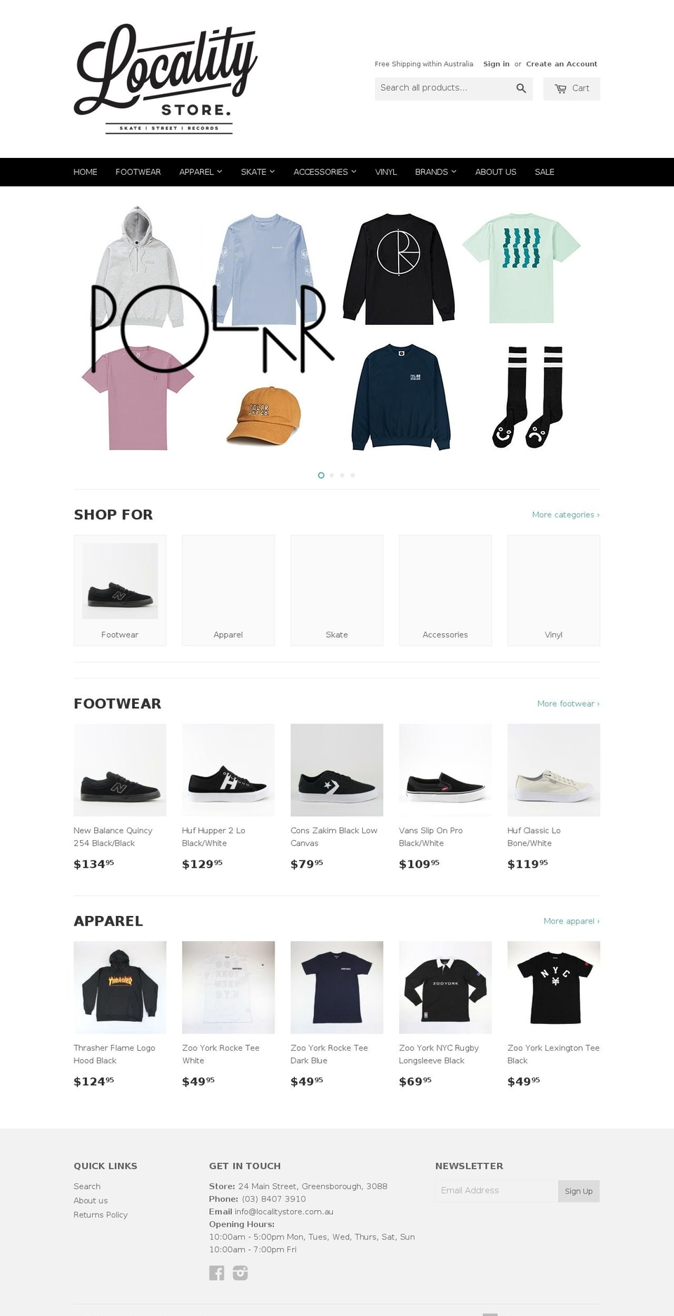 localitystore.com.au shopify website screenshot