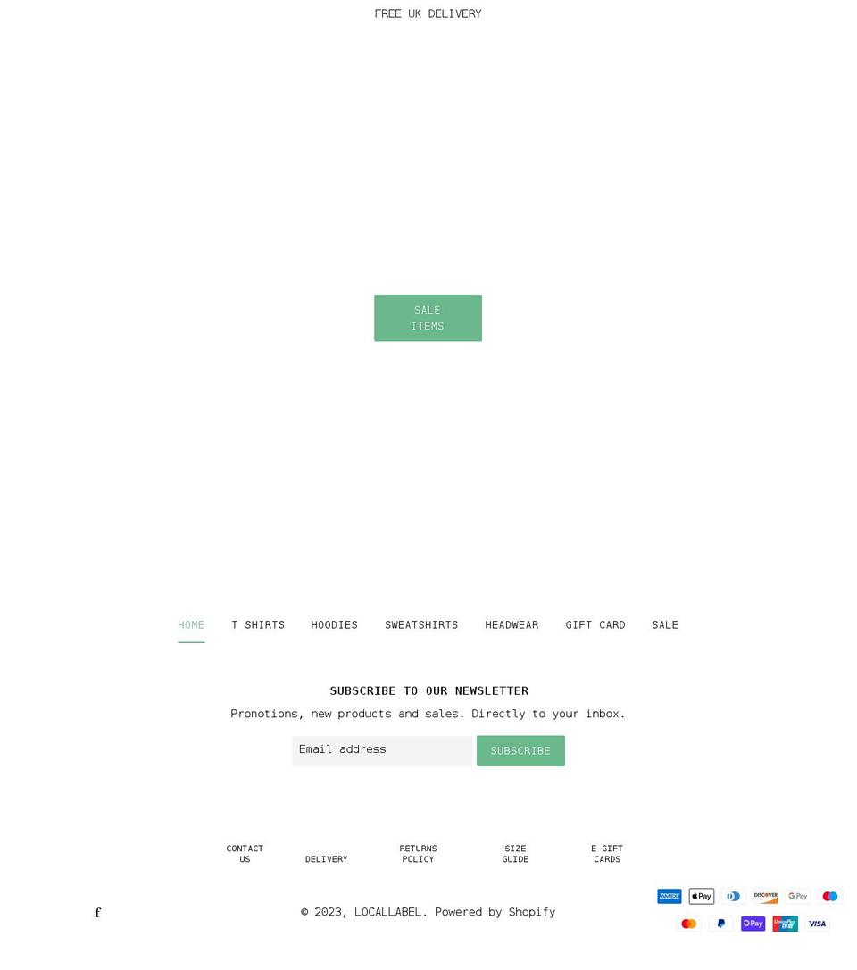 locallabel.co.uk shopify website screenshot