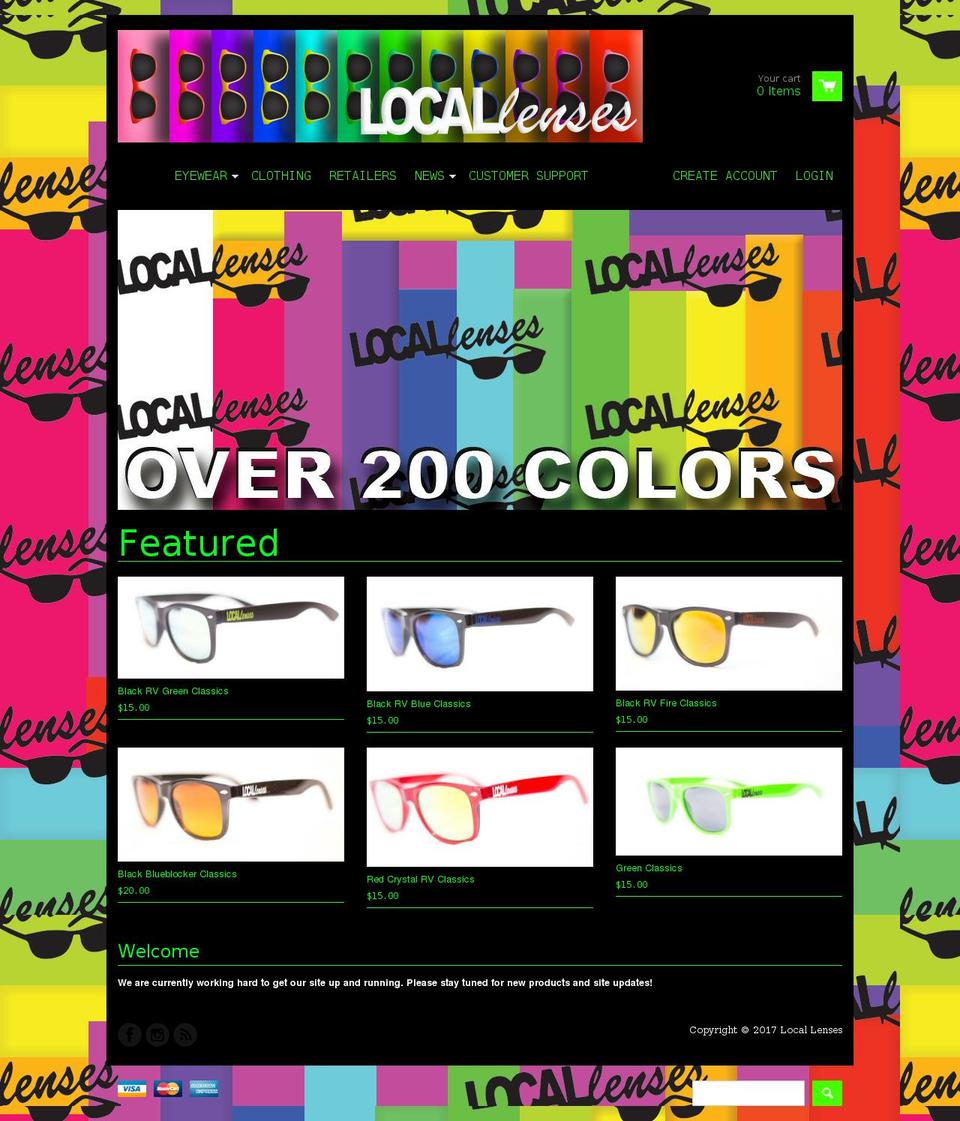 locallenses.com shopify website screenshot