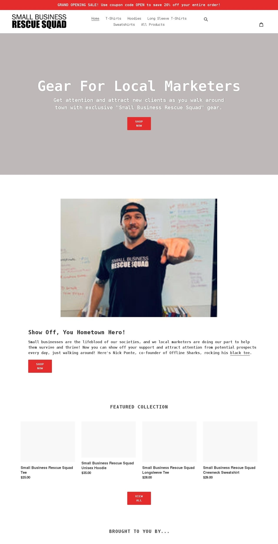 localmarketinggear.com shopify website screenshot