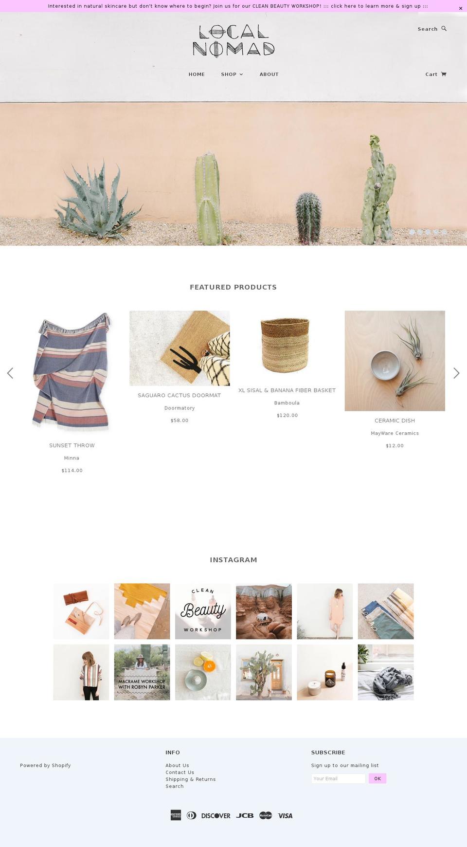 mono Shopify theme site example localnomadshop.com