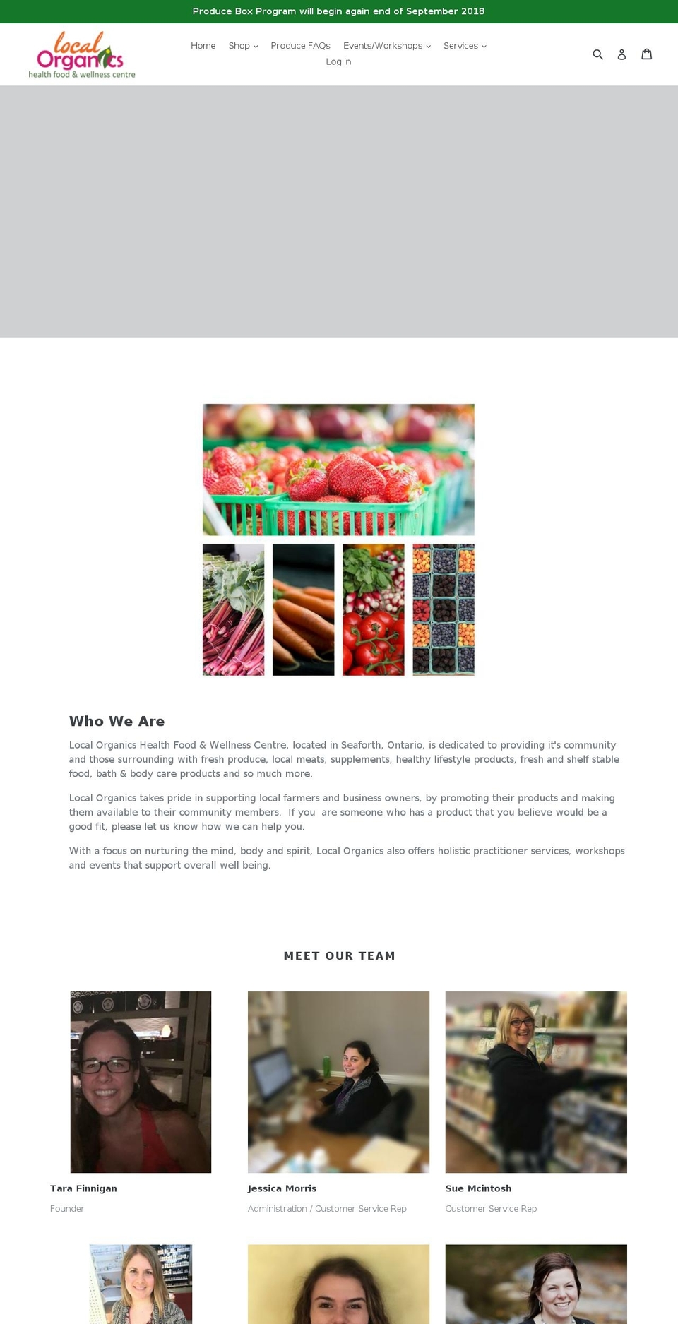 localorganicsc4th.ca shopify website screenshot