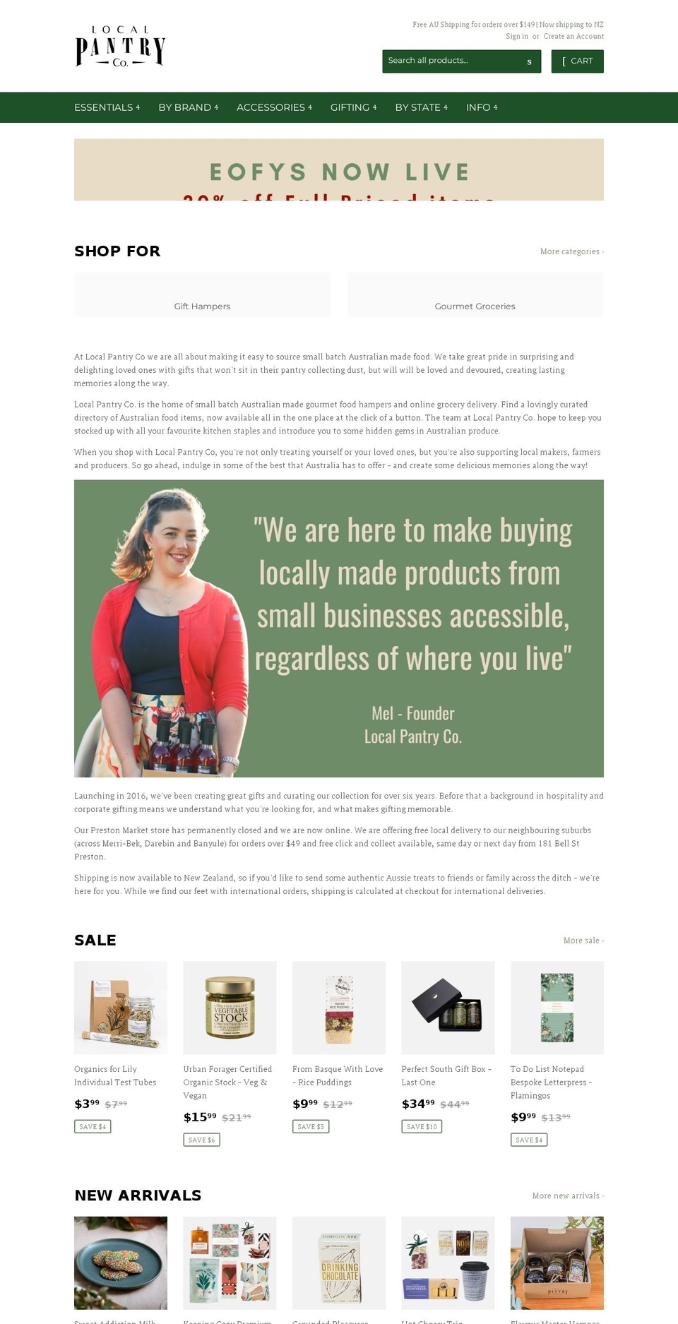 localpantryco.com.au shopify website screenshot
