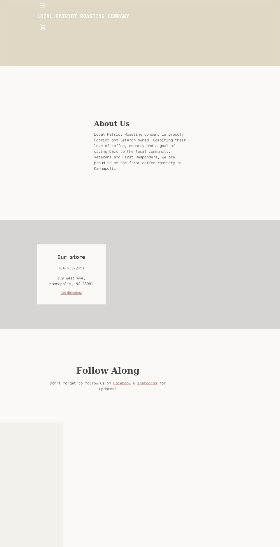 localpatriotcoffee.com shopify website screenshot