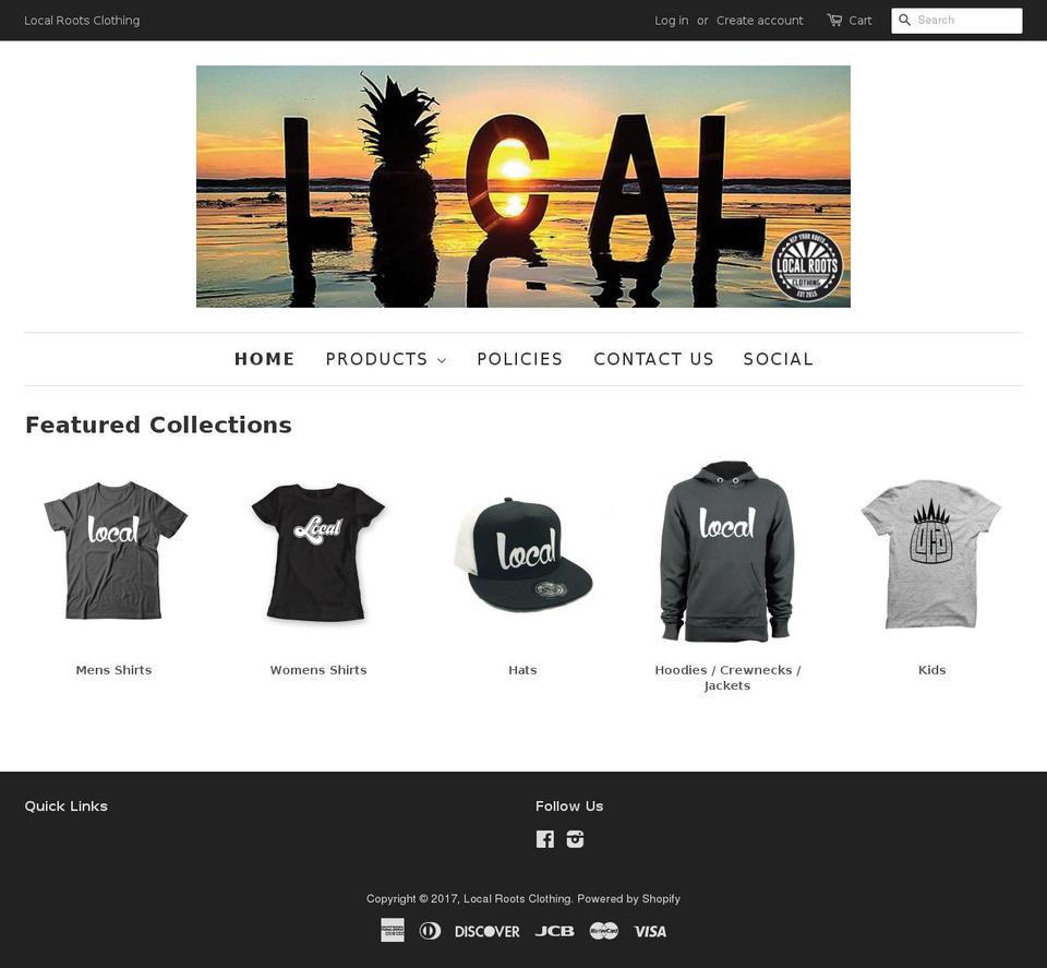 localrootsclothing.com shopify website screenshot