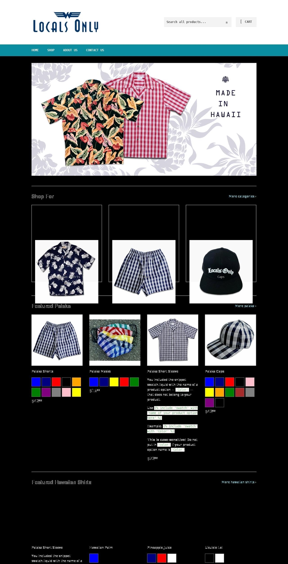 localsonlyhawaii.com shopify website screenshot