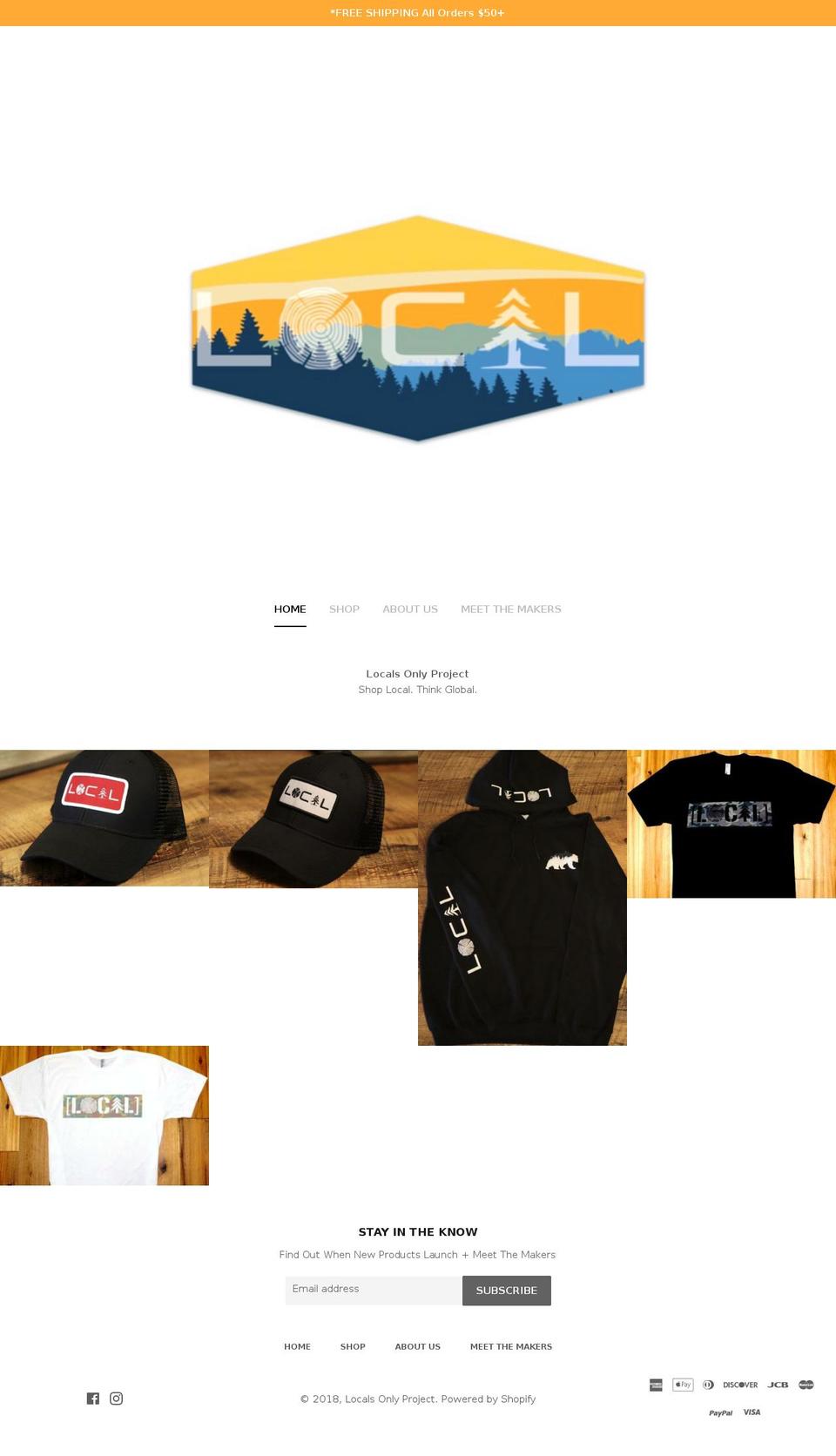 localsonlyproject.com shopify website screenshot