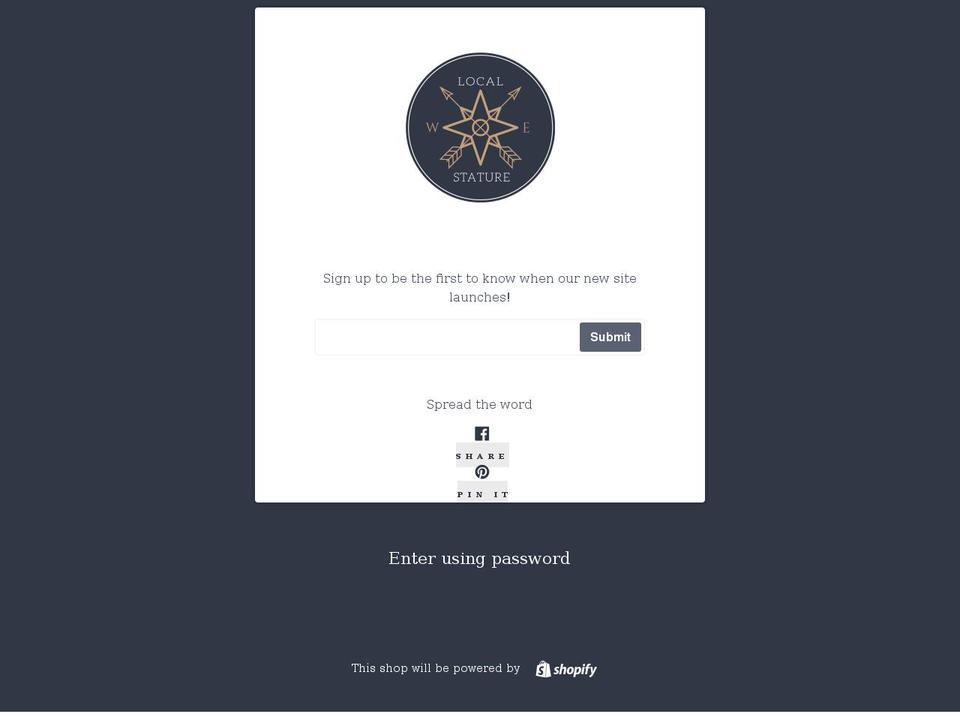 localstature.com shopify website screenshot