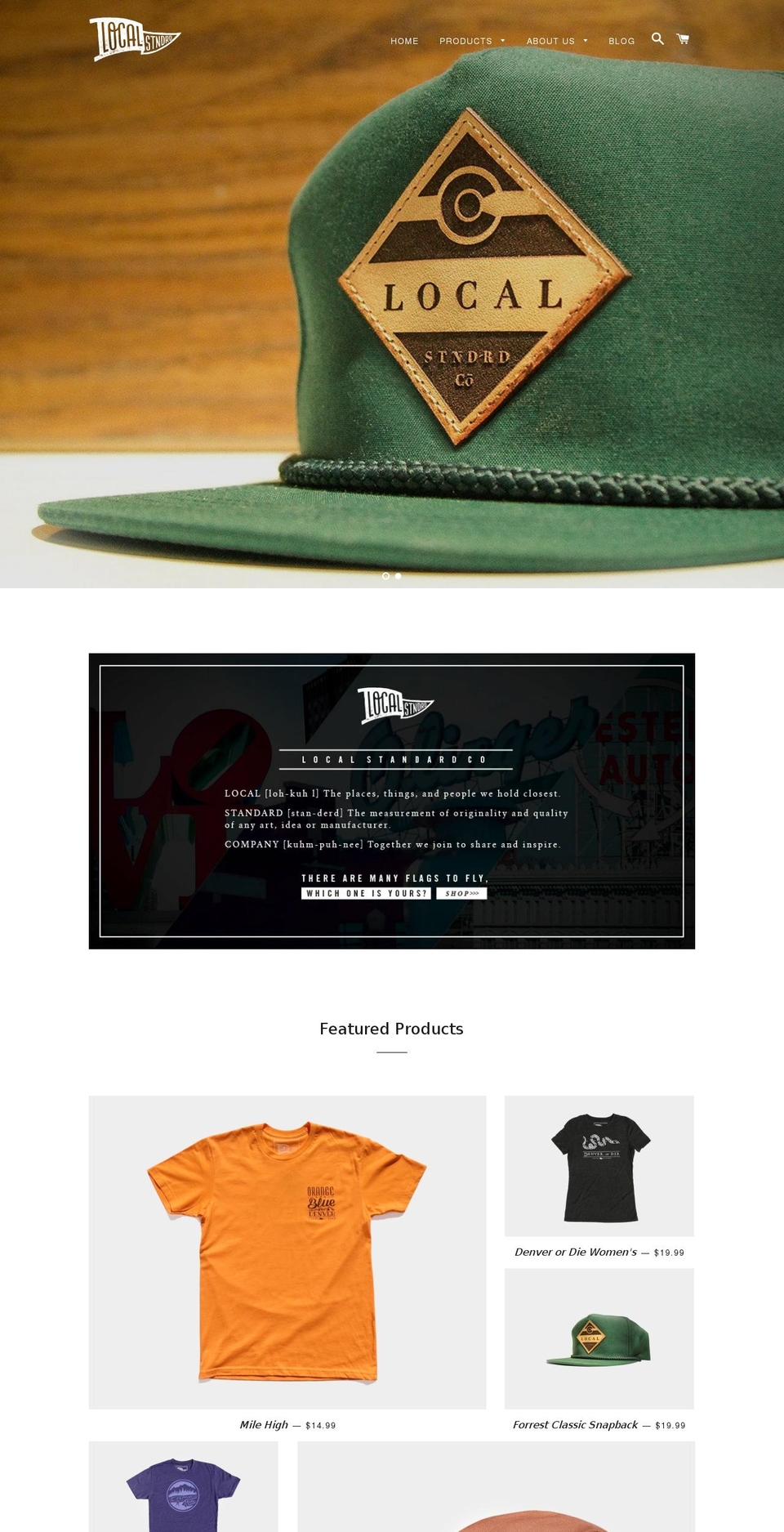 localstndrd.com shopify website screenshot