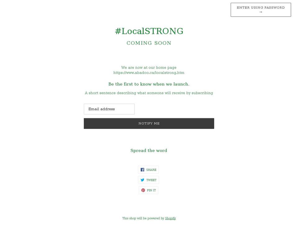 localstrong.myshopify.com shopify website screenshot