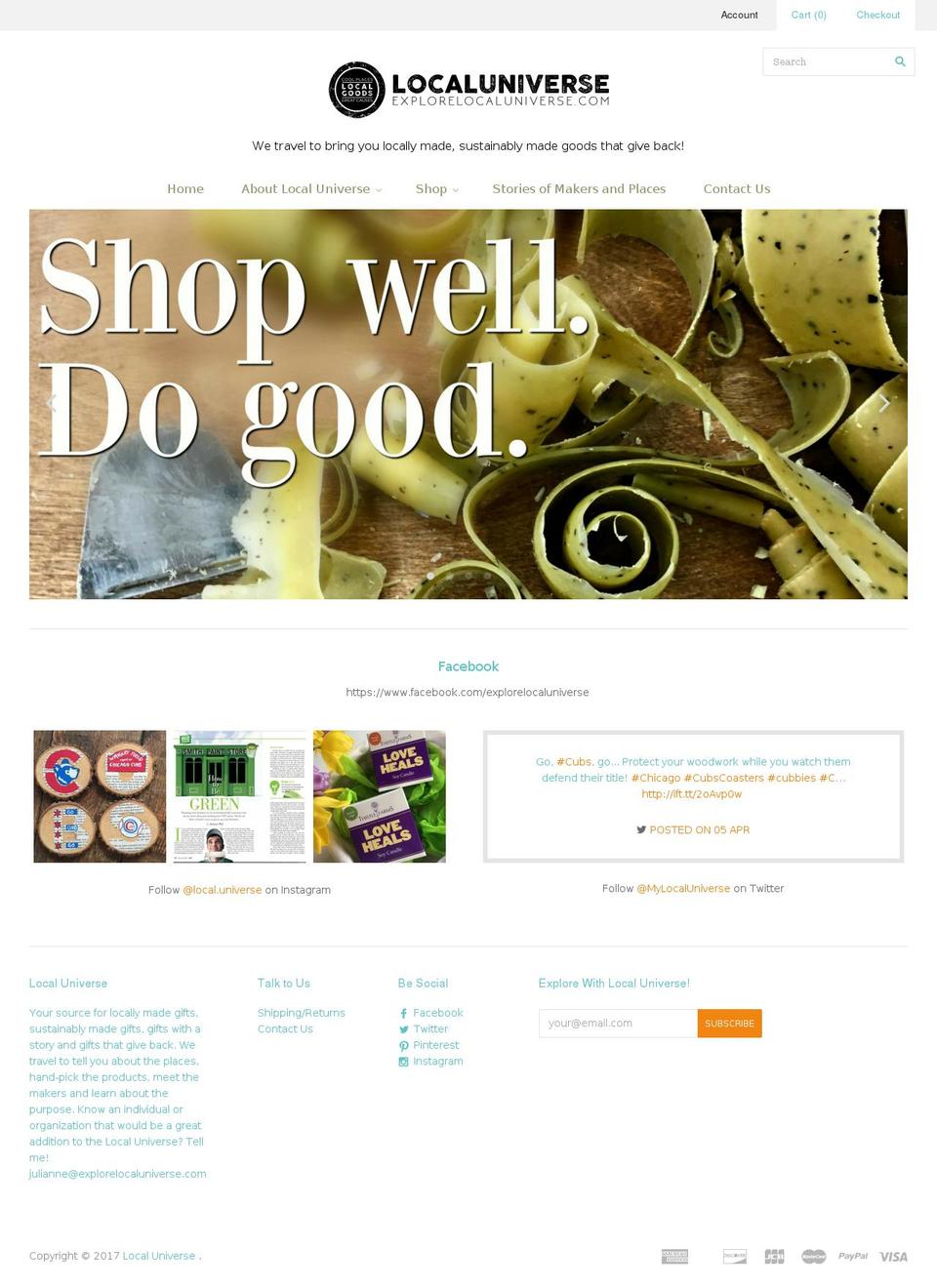 localuniverse.net shopify website screenshot