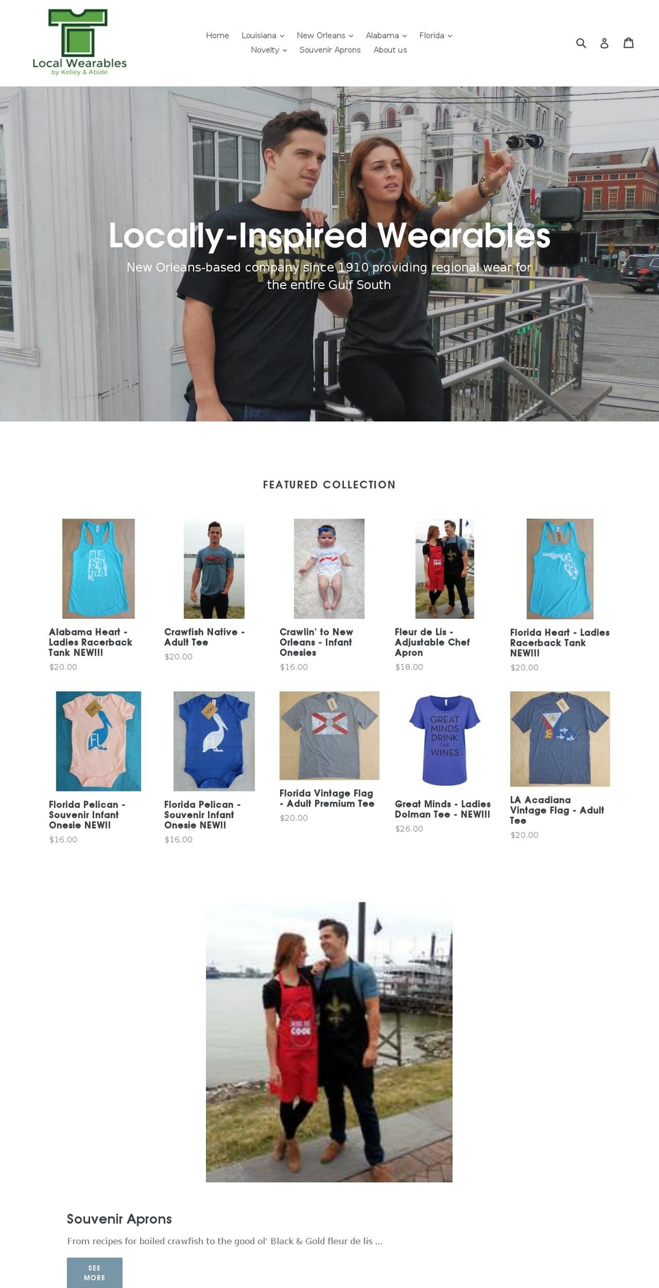 localwearables.com shopify website screenshot