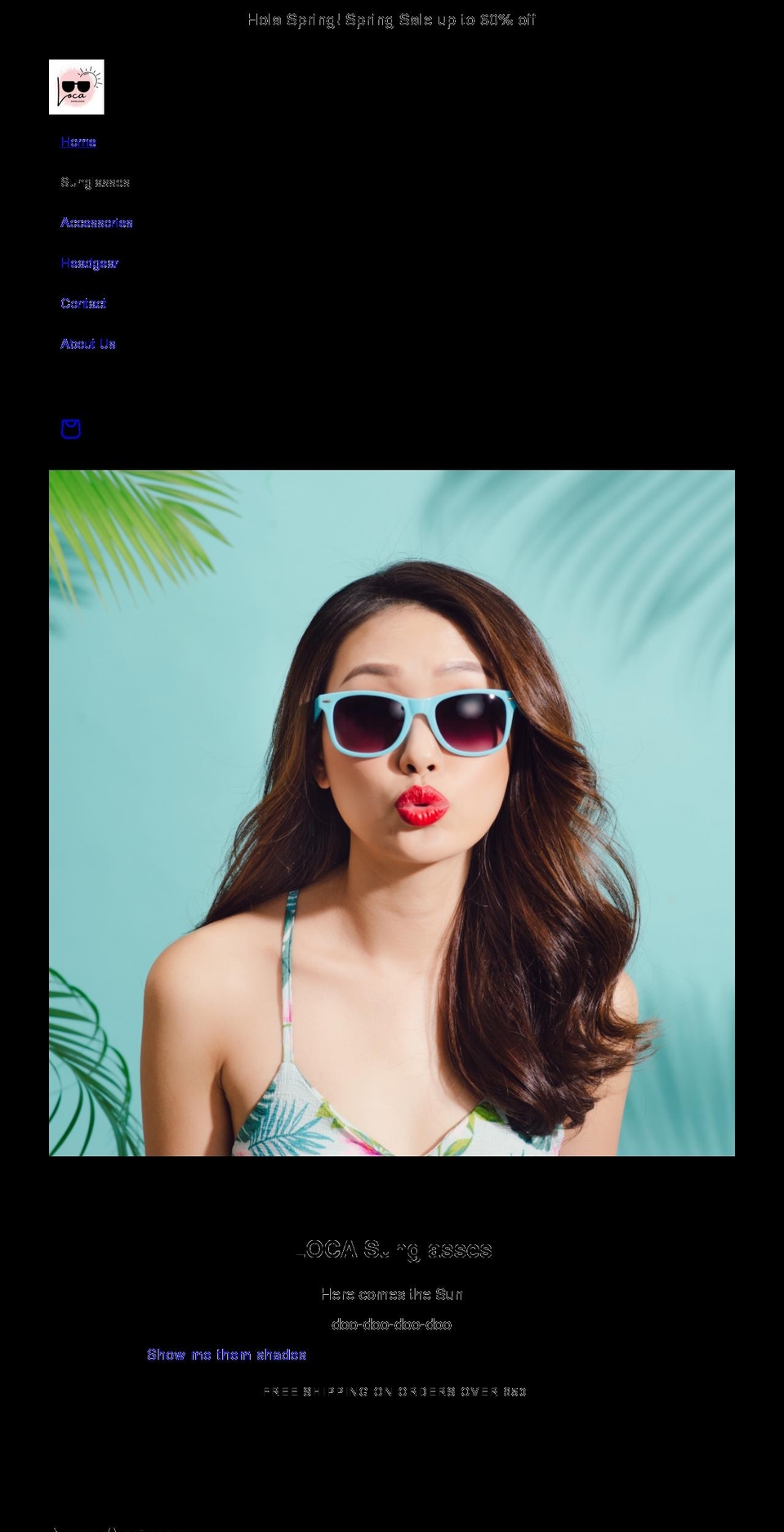 locasunglasses.com shopify website screenshot