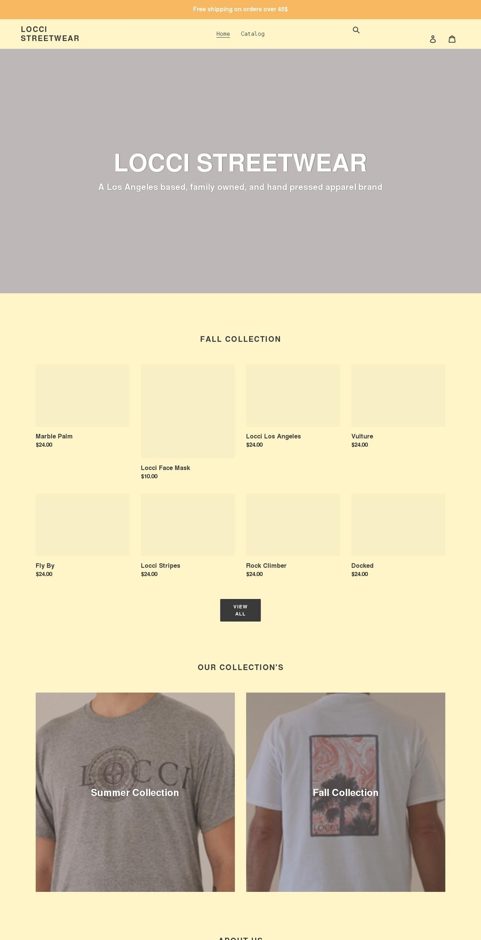 loccistreetwear.com shopify website screenshot