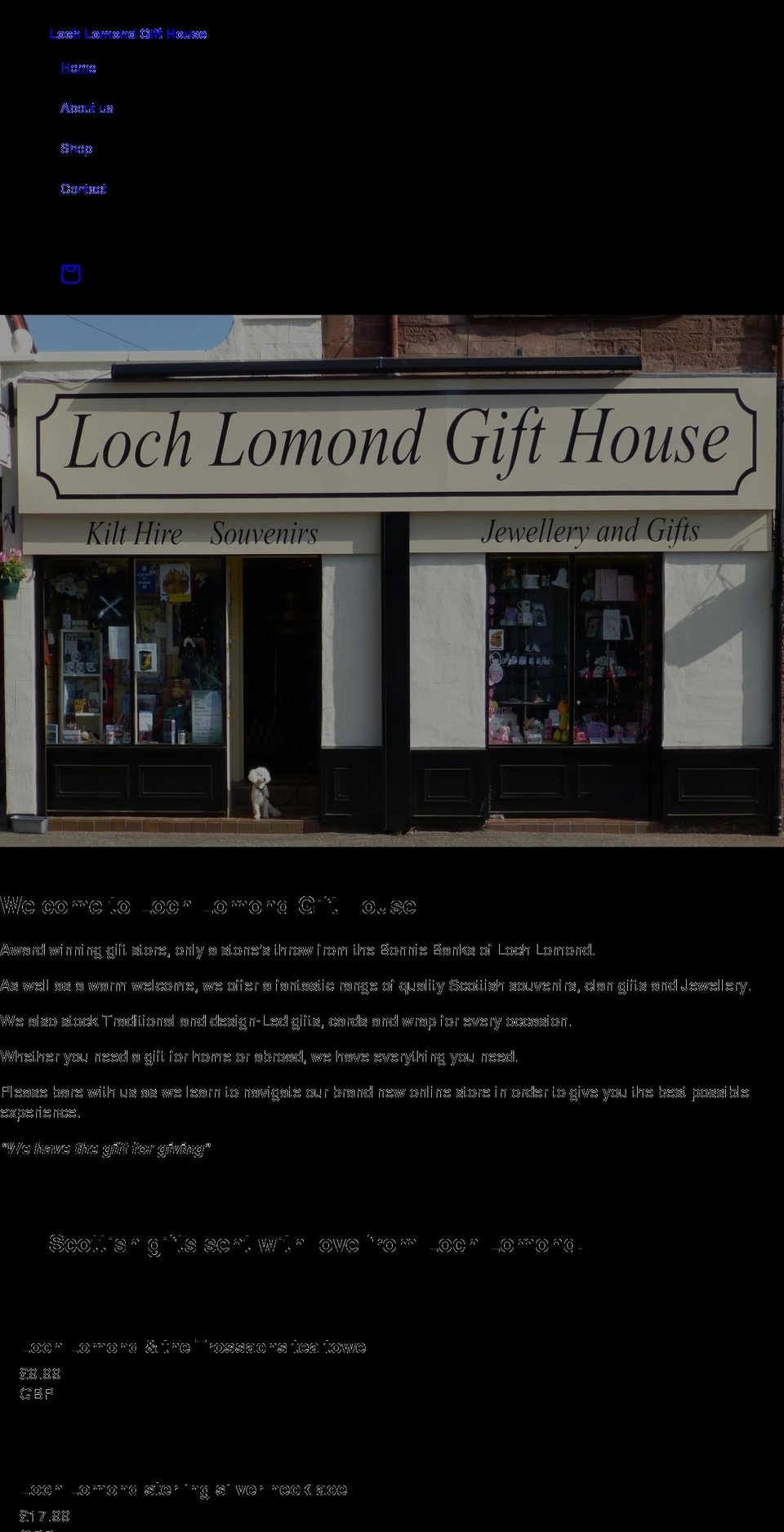 Gifts Shopify theme site example lochlomondgifthouse.com