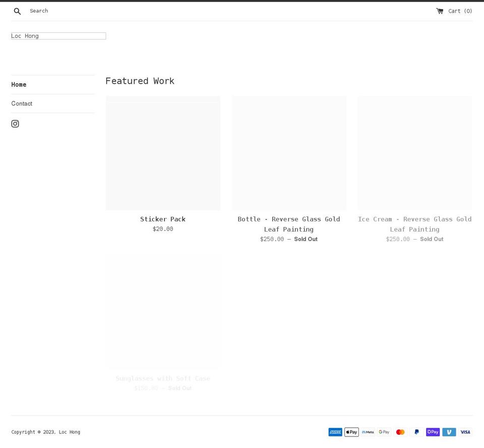 lochongart.com shopify website screenshot