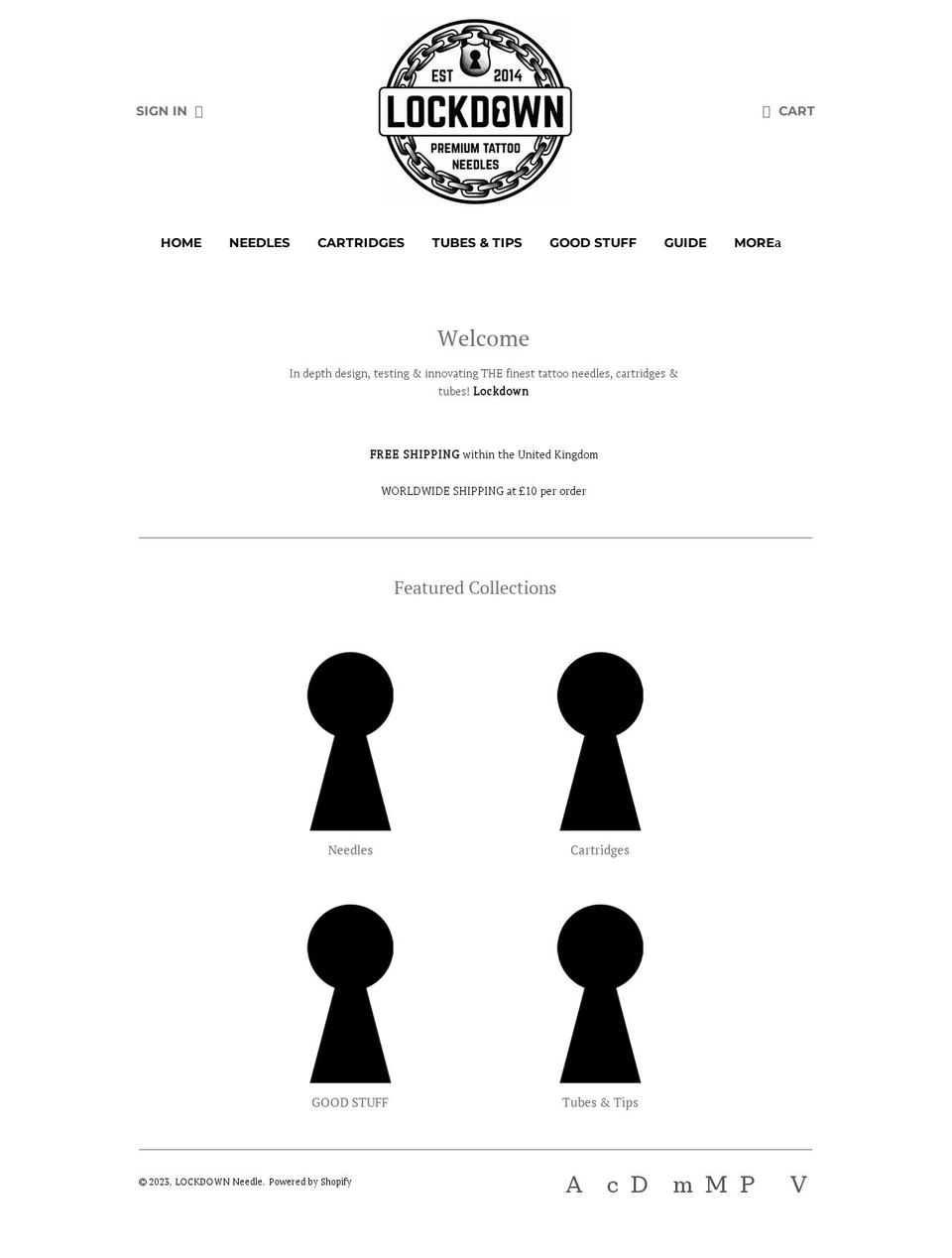 lockdownneedle.co.uk shopify website screenshot