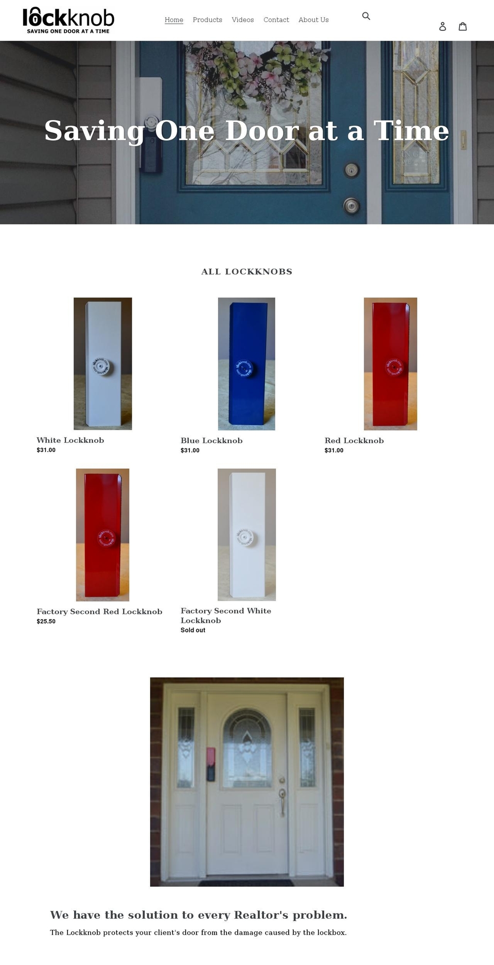 lockknob.com shopify website screenshot