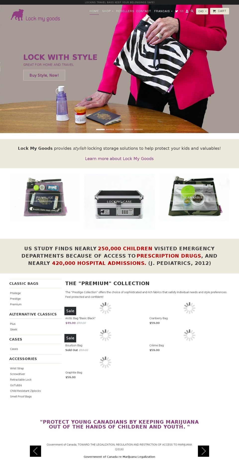 lockmygoods.com shopify website screenshot