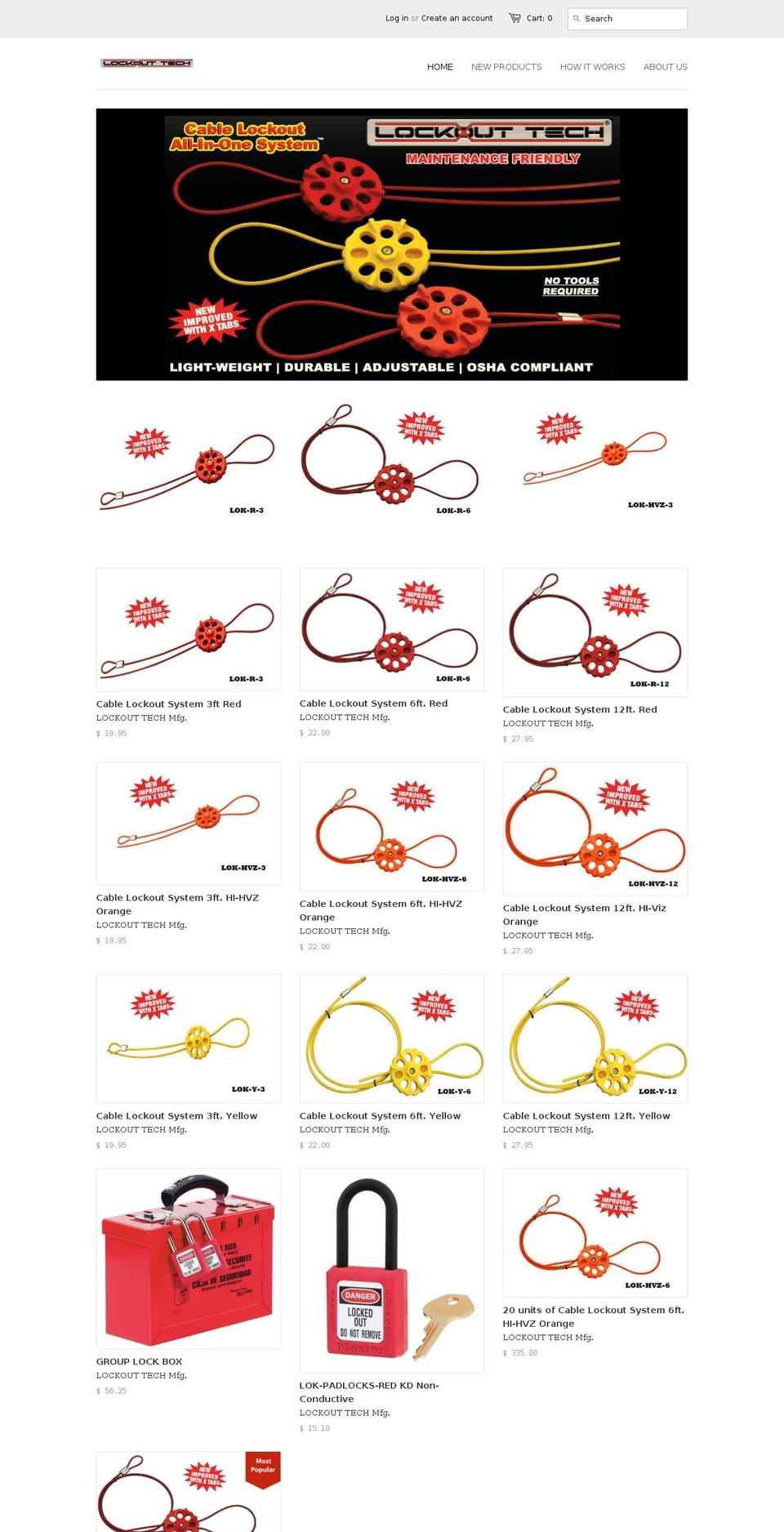 lockouttech.com shopify website screenshot