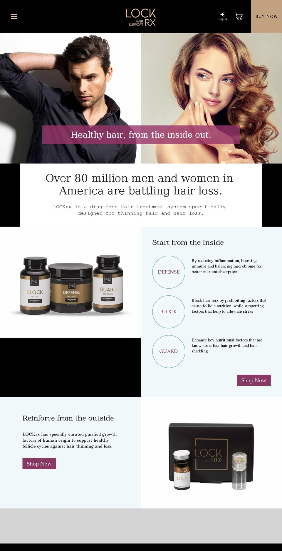 lockrxhair.com shopify website screenshot