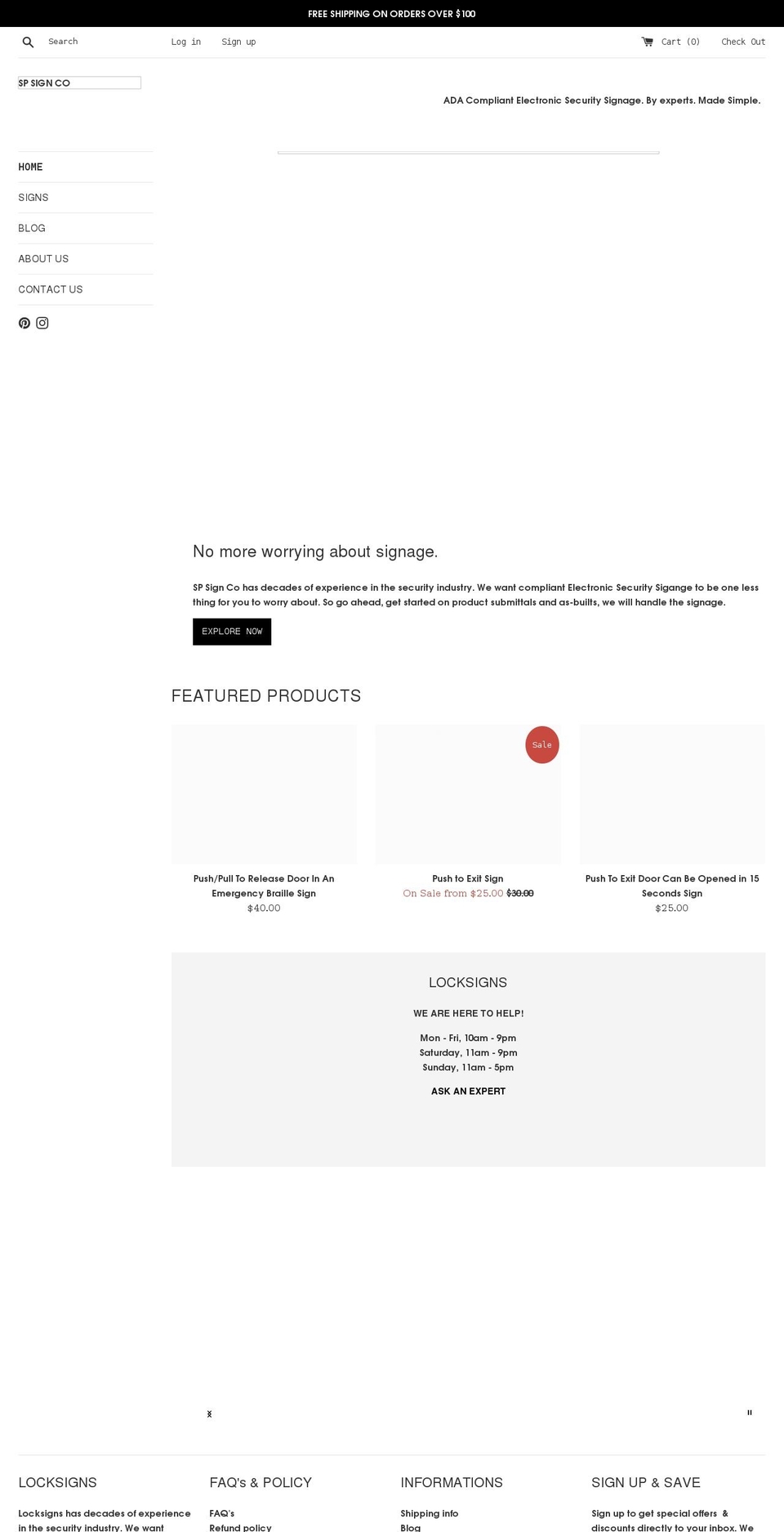 locksigns.com shopify website screenshot