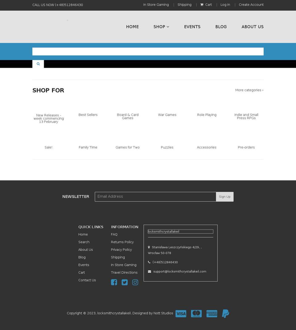 locksmithcrystallakeil.com shopify website screenshot