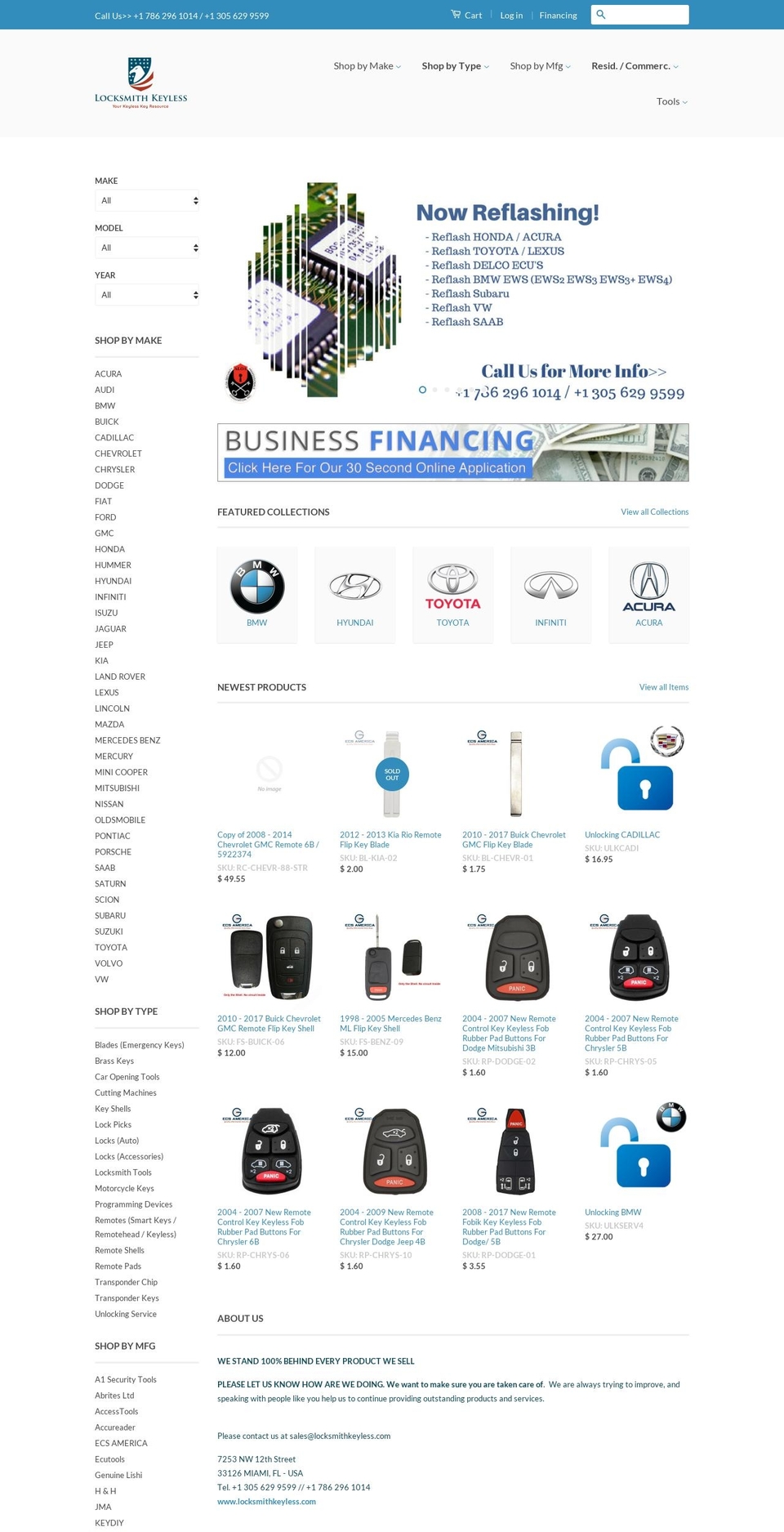 locksmithkeyless.com shopify website screenshot