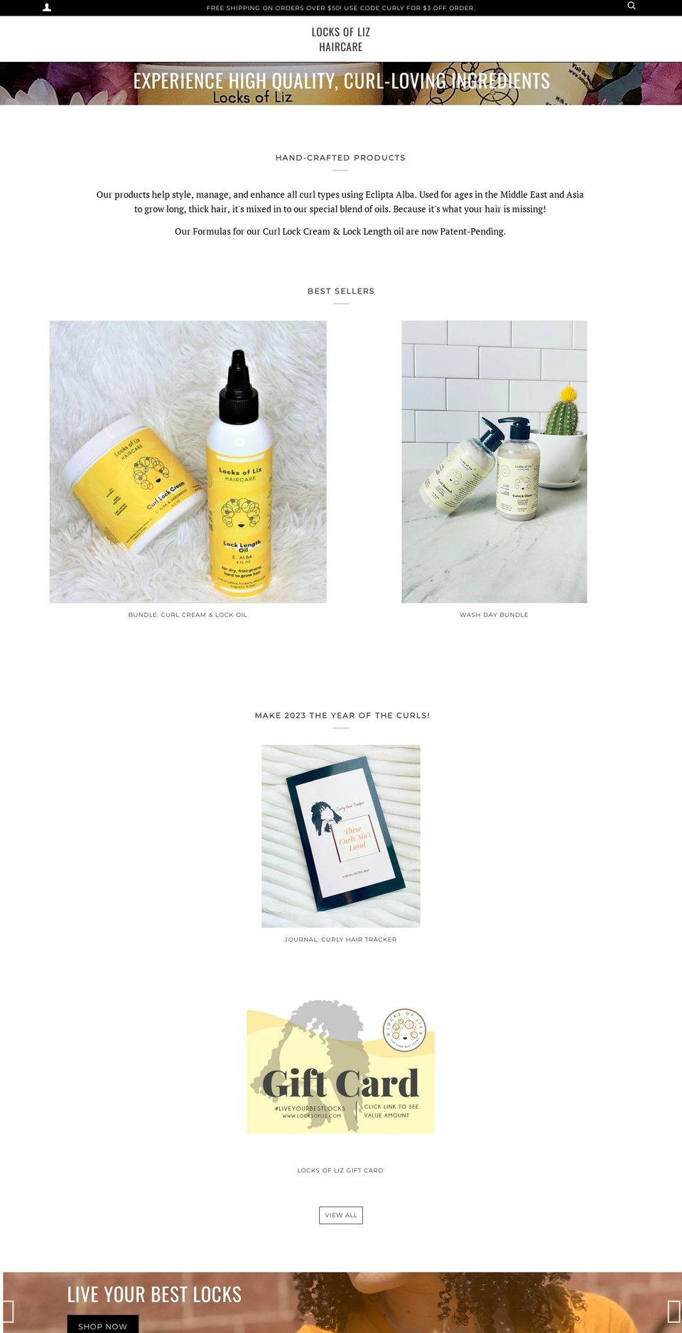 locksofliz.com shopify website screenshot