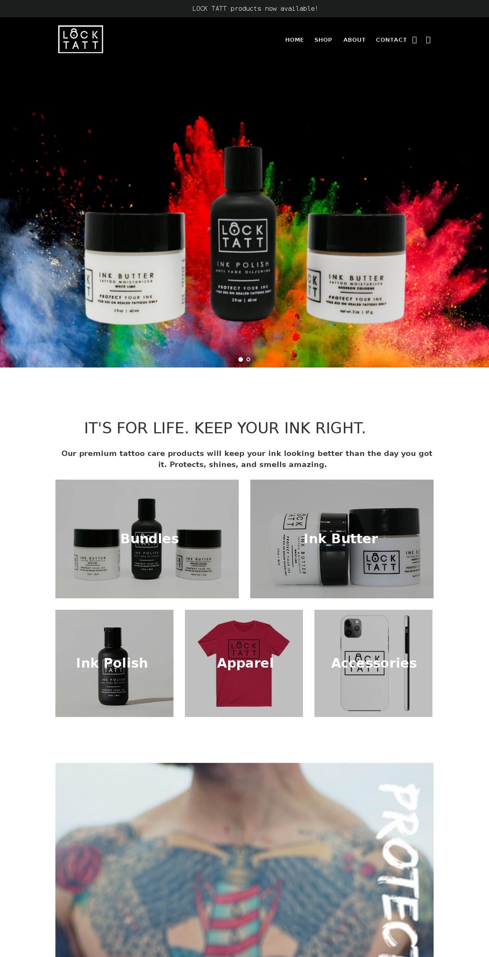 locktatt.com shopify website screenshot