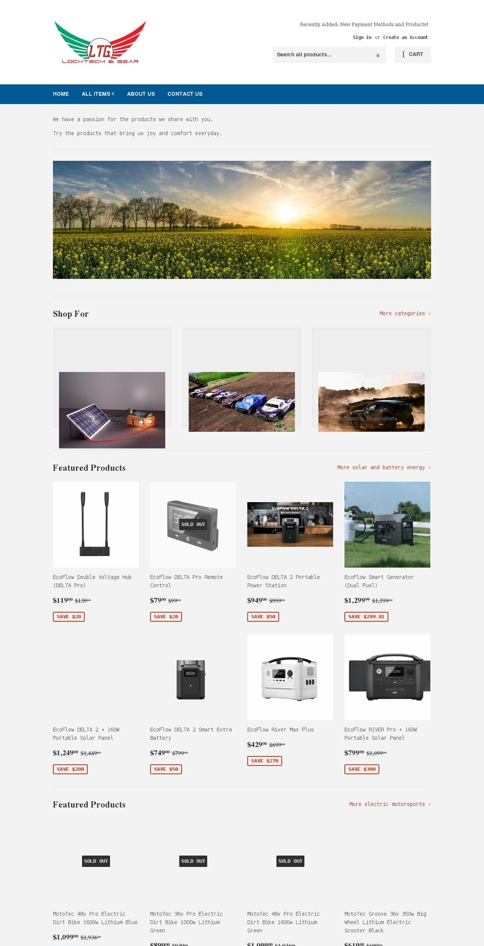 locktechgear.com — Shopify storefront screenshot