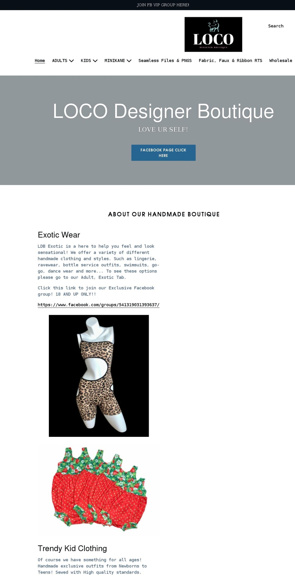 locodesignerboutique.com shopify website screenshot