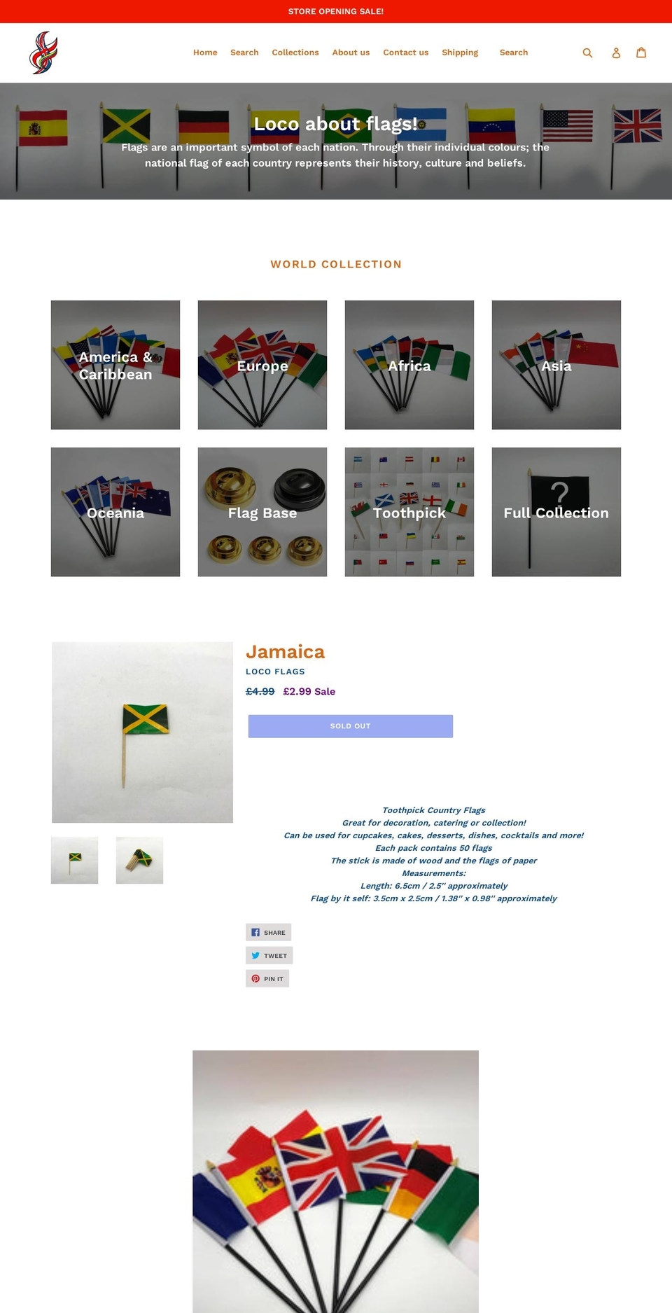 locoflags.co.uk shopify website screenshot