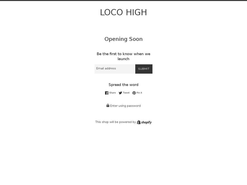 locohigh.com shopify website screenshot