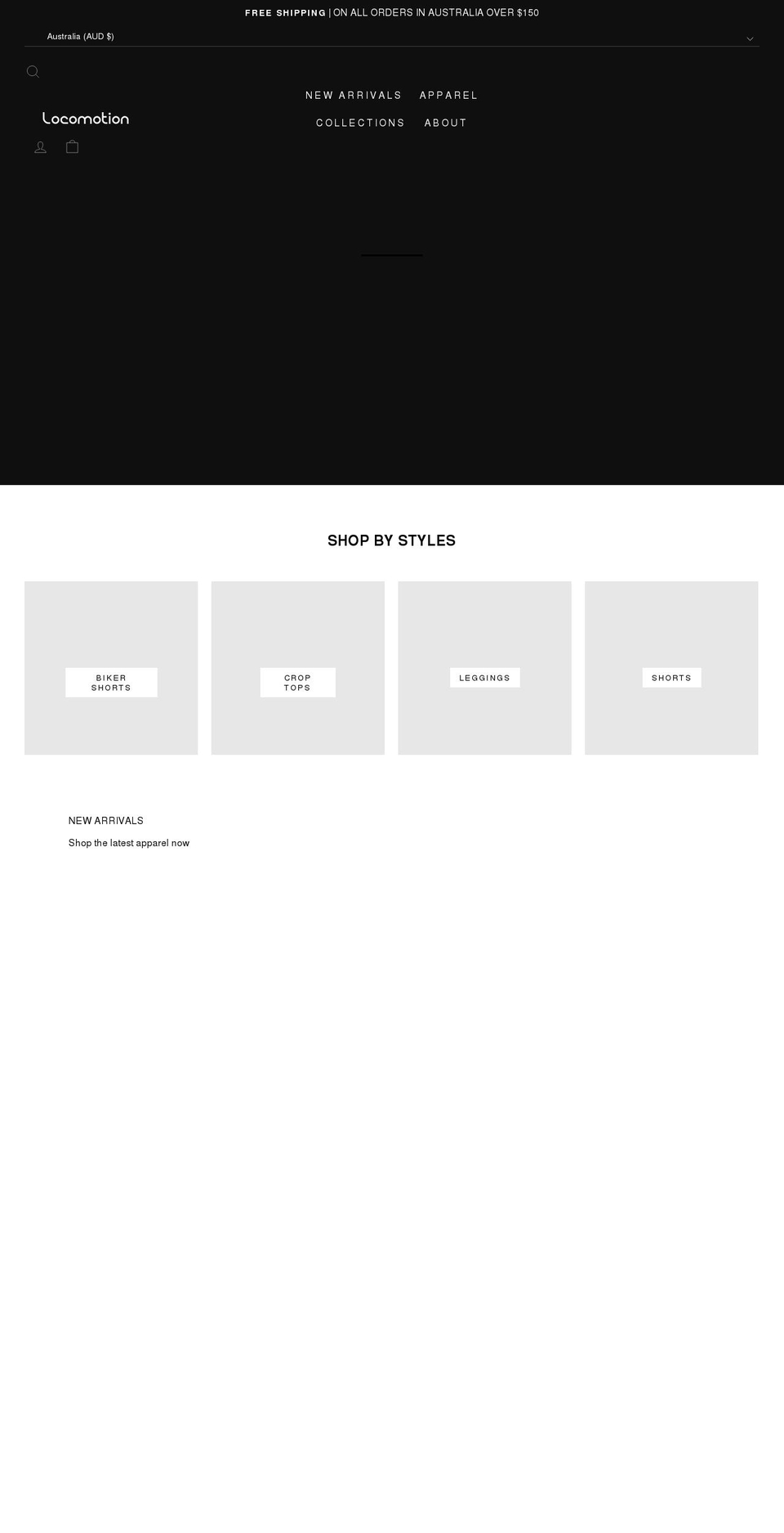 locomotionapparel.com shopify website screenshot