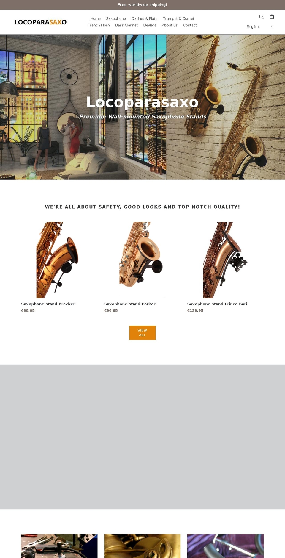 locoparasaxo.us shopify website screenshot