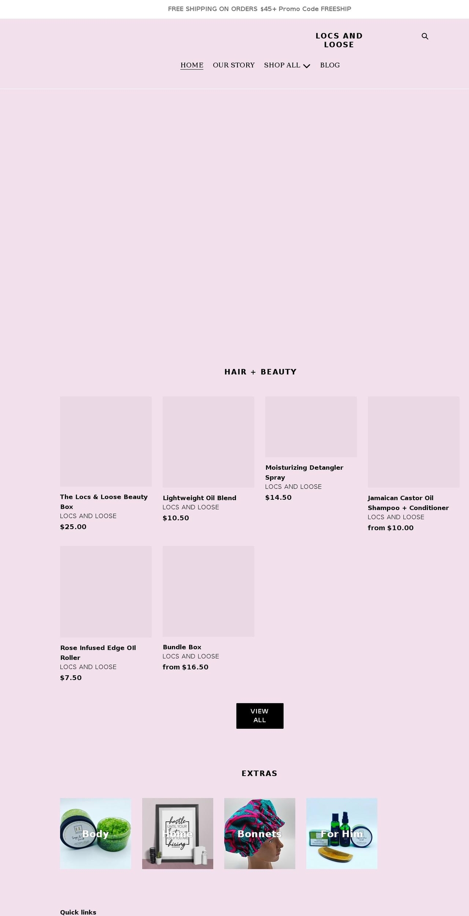 locsandloose.com shopify website screenshot